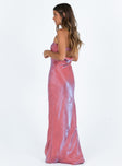 Front view of model wearing  front Princess Polly Plunger Plunger Crew Neck  Aysa Strapless Maxi Dress Pink