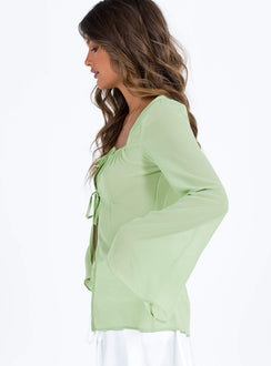 product Princess Polly Full Sleeves High Neck  Avona Long Sleeve Top Green