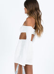 Princess Polly Sweetheart Neckline  Clarence Off Shoulder Mini Dress White