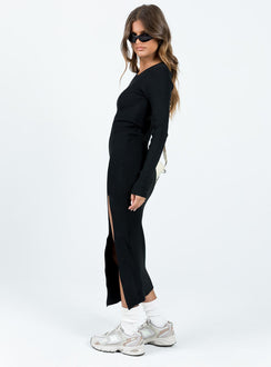 product Princess Polly High Neck  Fitro Long Sleeve Maxi Dress Black