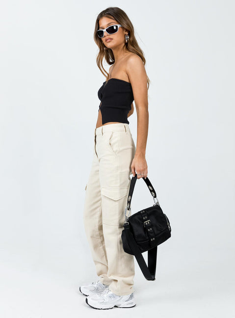 product Princess Polly High Waisted Pants  Courtside Cargo Pants Beige