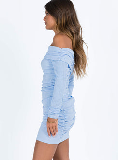 product Princess Polly Square Neck  Highfield Off The Shoulder Mini Dress Blue