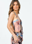 Corset top Printed design  Adjustable shoulder straps  Boning throughout  Lace-up fastening at back 