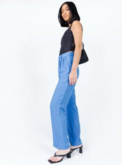 side view of model wearing Princess Polly Joplin Pants Blue 