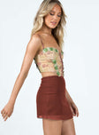 product Selby Mesh Mini Skirt Brown Princess Polly  Mini Skirts 