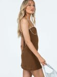 Princess Polly Sweetheart Neckline  Feels Like Summer Mini Dress Brown