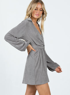 product Princess Polly V-Neck V-Neck  Party Time Mini Dress Slate Grey