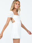 Princess Polly Square Neck  Havena Anglaise Mini Dress White