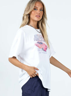 product Princess Polly Three Fourth Sleeves Crew Neck  Stunt Racer Tee Ivory