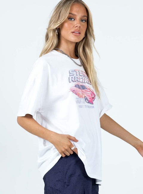 product Princess Polly Three Fourth Sleeves Crew Neck  Stunt Racer Tee Ivory