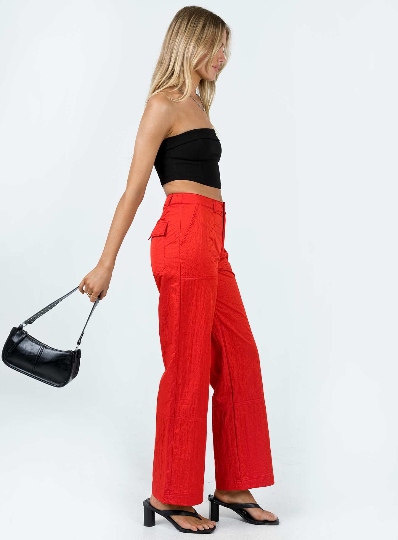 product Princess Polly  Pagden Nylon Cargo Pants Red