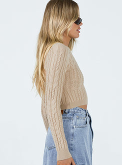 Mccarthy Sweater Beige Princess Polly  Cropped 