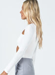 Braxton Long Sleeve Bodysuit White