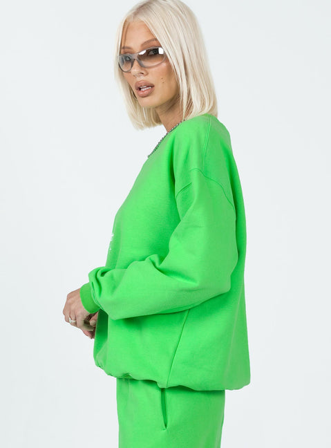 Only Four You Sweatshirt Green Princess Polly  regular 
