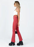 side view of model wearing Princess Polly Kyra Pants Red 