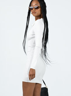 product Princess Polly High Neck  Leanne Long Sleeve Mini Dress White