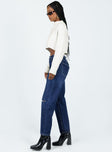 product Princess Polly High Waisted  Fairmount Straight Leg Jean Dark Wash Denim