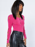 Gianna Long Sleeve Bodysuit Pink