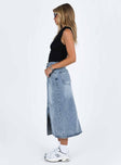 product Belsie Midi Skirt Light Wash Denim Princess Polly  Midi Skirts 