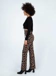 side view of model wearing Princess Polly Motel Zoven Trouser Tonal Interlink Black 