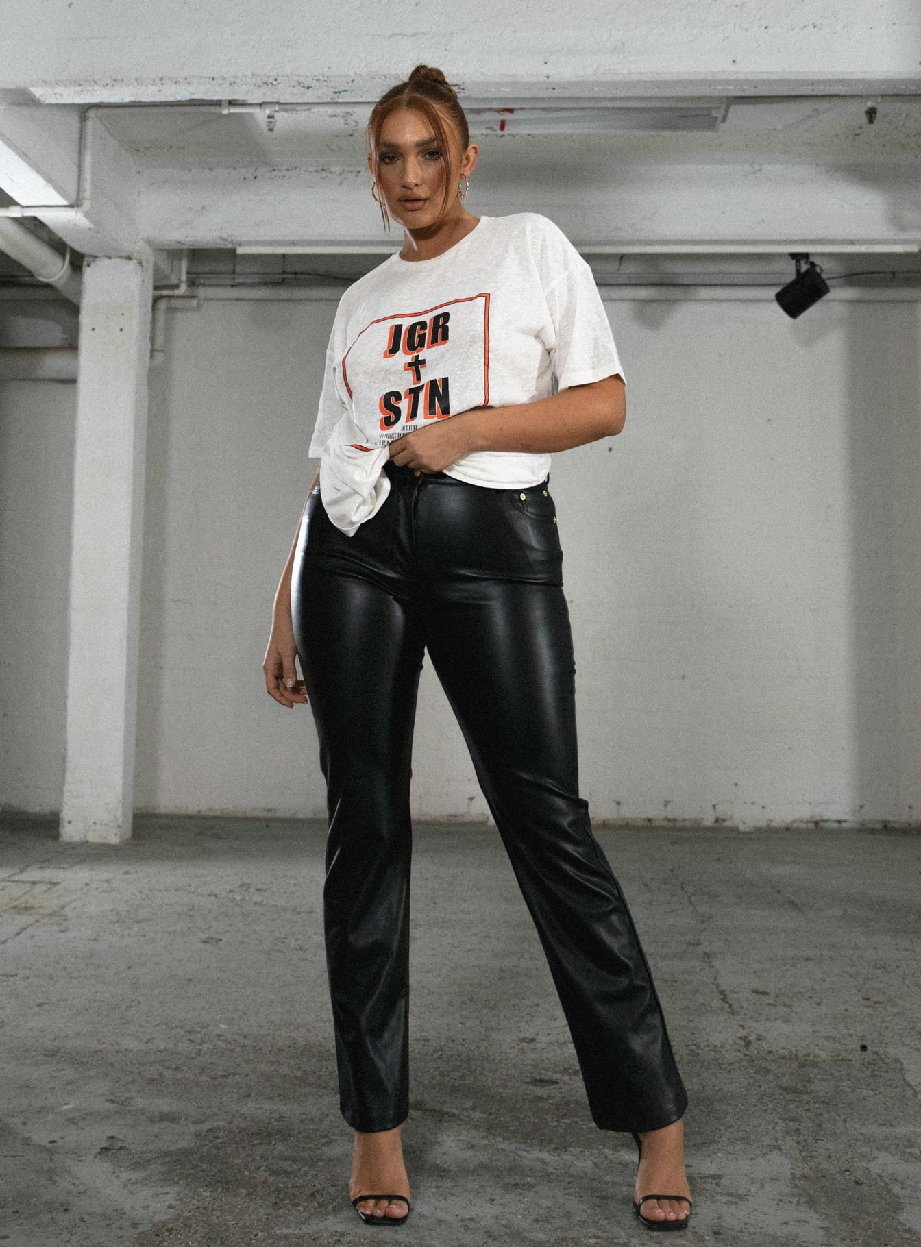 product Princess Polly Short Sleeves High Neck  JGR & STN Feat. Oversized Tee White