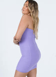 side view of model wearing Princess Polly Jennie Mini Dress Purple 