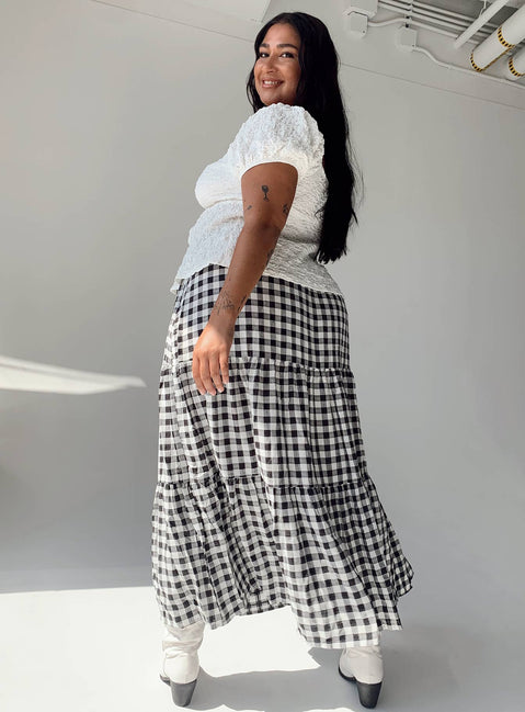 product Hale Midi Skirt Black / White Curve Princess Polly  Maxi 