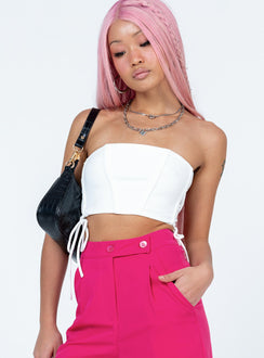 product Princess Polly Sleeveless Square Neck  Mylor Strapless Top White