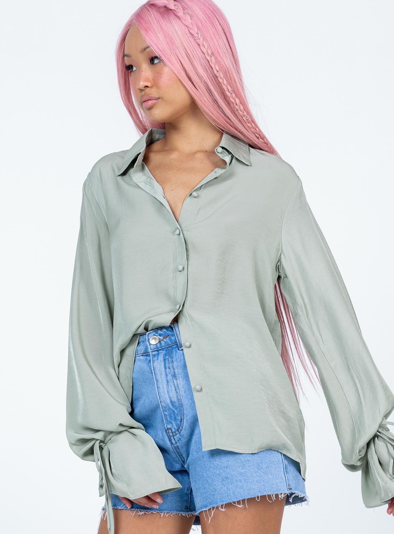 Forbidden Shirt Sage Full Sleeves V-Neck 