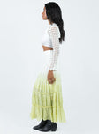 product Sun Down Mid Rise Maxi Skirt Green Ombre Princess Polly  Maxi 