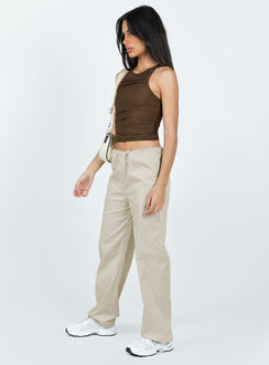 product Princess Polly High Waisted Pants  Connels Parachute Pants Beige