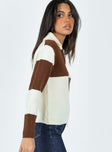 Pembroke Sweater Brown / Cream Princess Polly  Cropped 