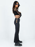 side view of model wearing Princess Polly Dolce Pants Black 