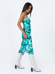 side view of model wearing Princess Polly Stargazing Midi Dress Green 