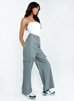 front view of model wearing Princess Polly Lilli Pants Grey 