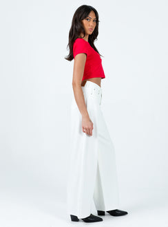 product Princess Polly Mid Rise  Patridge Wide Leg Jeans White