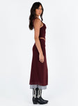 product Motel Tresha Skirt Mesh Burgundy 199 Princess Polly  Midi Skirts 