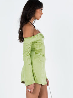 product Princess Polly Asymmetric Neckline  Mayla Corset Mini Dress Green