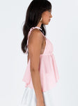 product Princess Polly Sleeveless Sweetheart  Hearts Flutter Top Pink