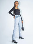 front view of model wearing Princess Polly Willowe Denim Jeans Mid Rise 