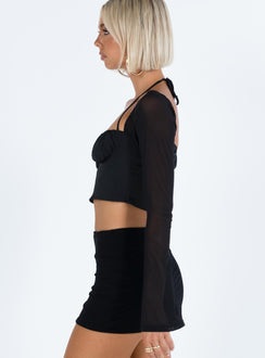 product Princess Polly Full Sleeves Square Neck  Capel Long Sleeve Top Black