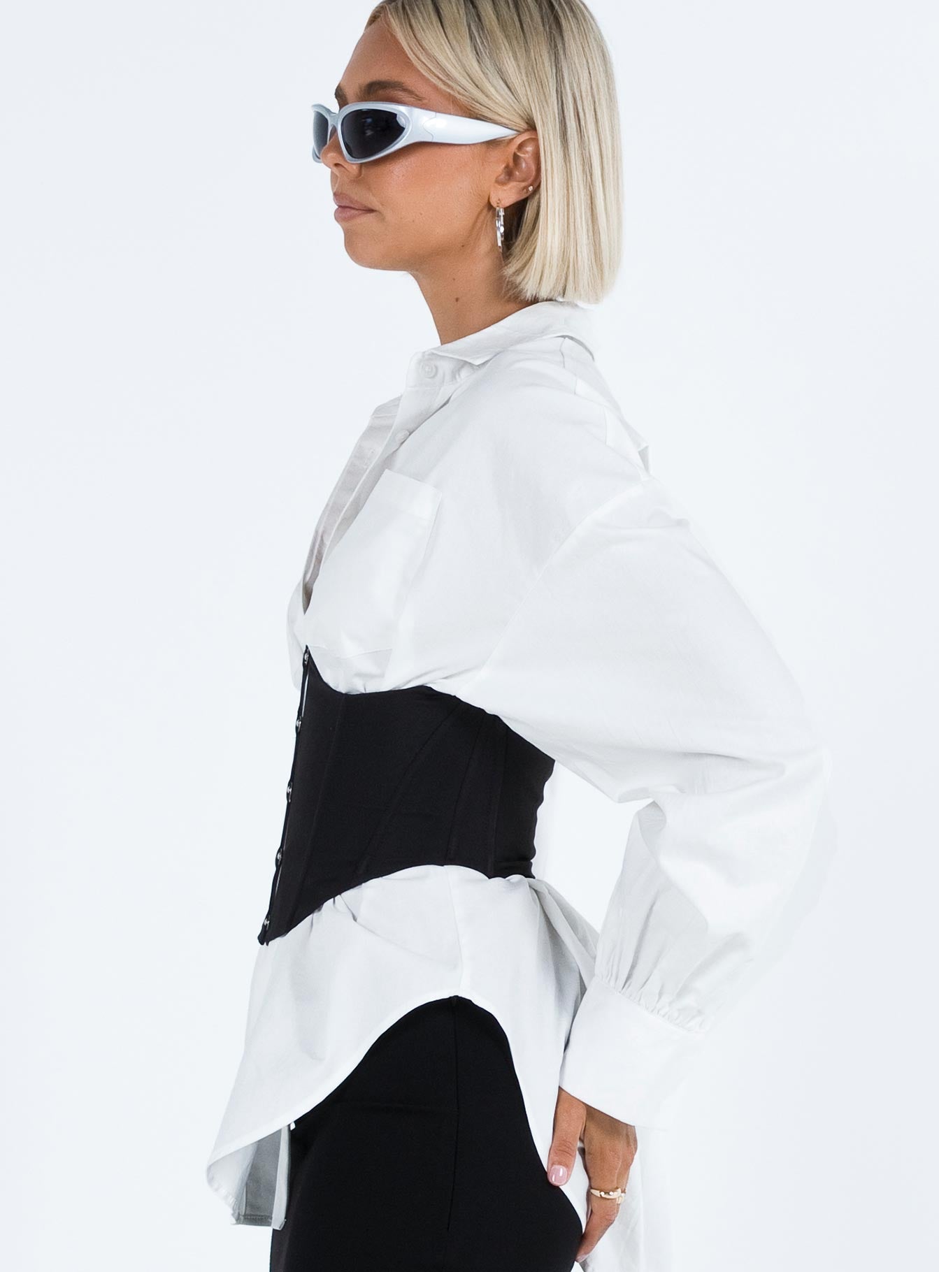 product Princess Polly Full Sleeves Crew Neck  Rosina Underbust Corset Black