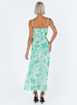 product Princess Polly Asymmetric Neckline  Burn Out Velvet Maxi Dress Teal