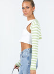 Aytan Bolero Sweater Green/White Princess Polly  Cropped 