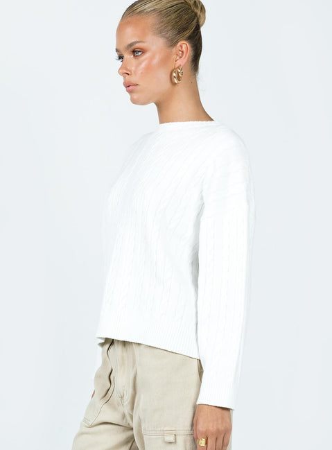 Mirotha Knit Sweater White Princess Polly  Cropped 