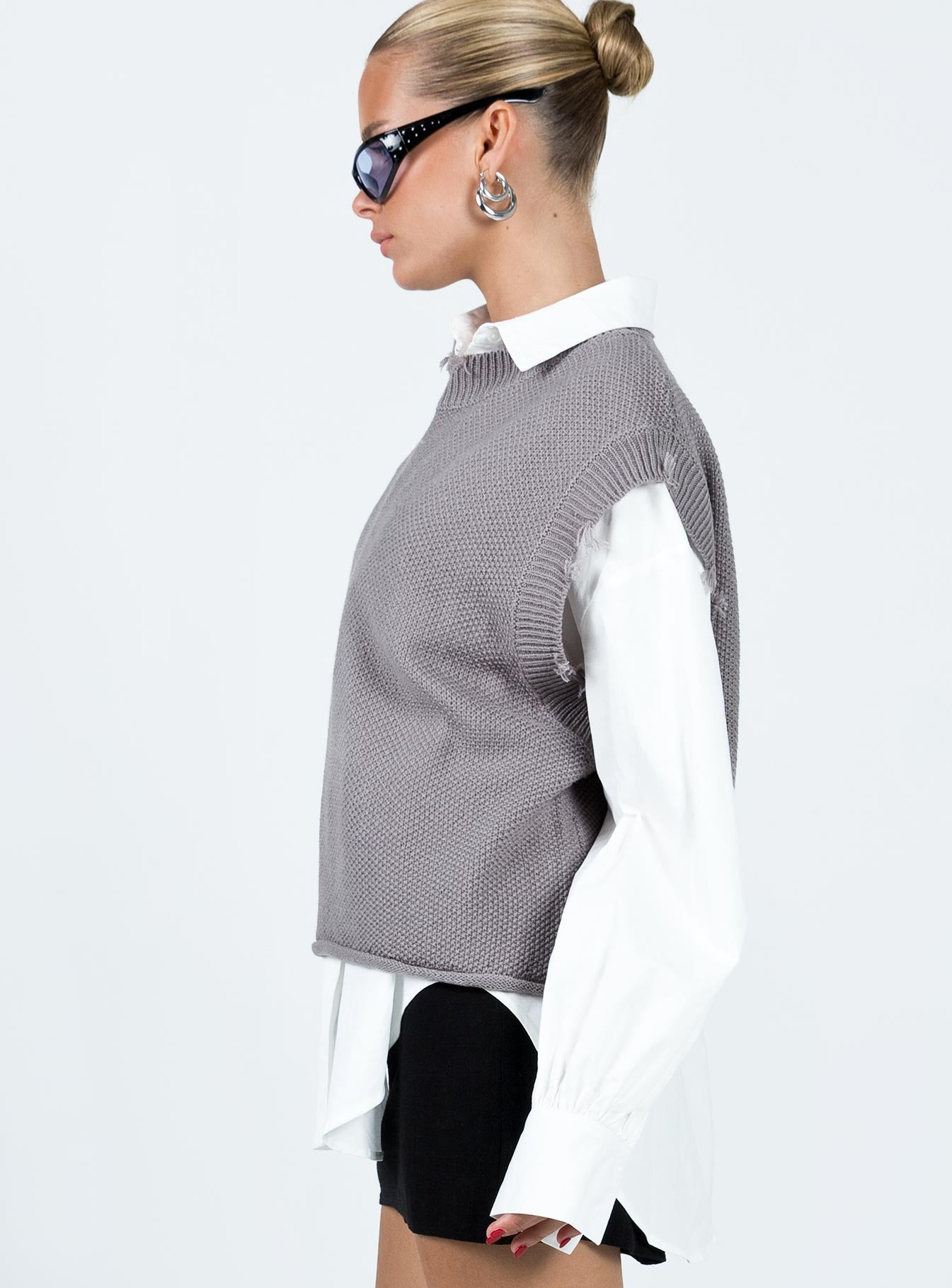 Adler Knit Vest Grey Princess Polly  long 