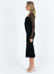 product Princess Polly Square Neck  Charvi Long Sleeve Midi Dress Black