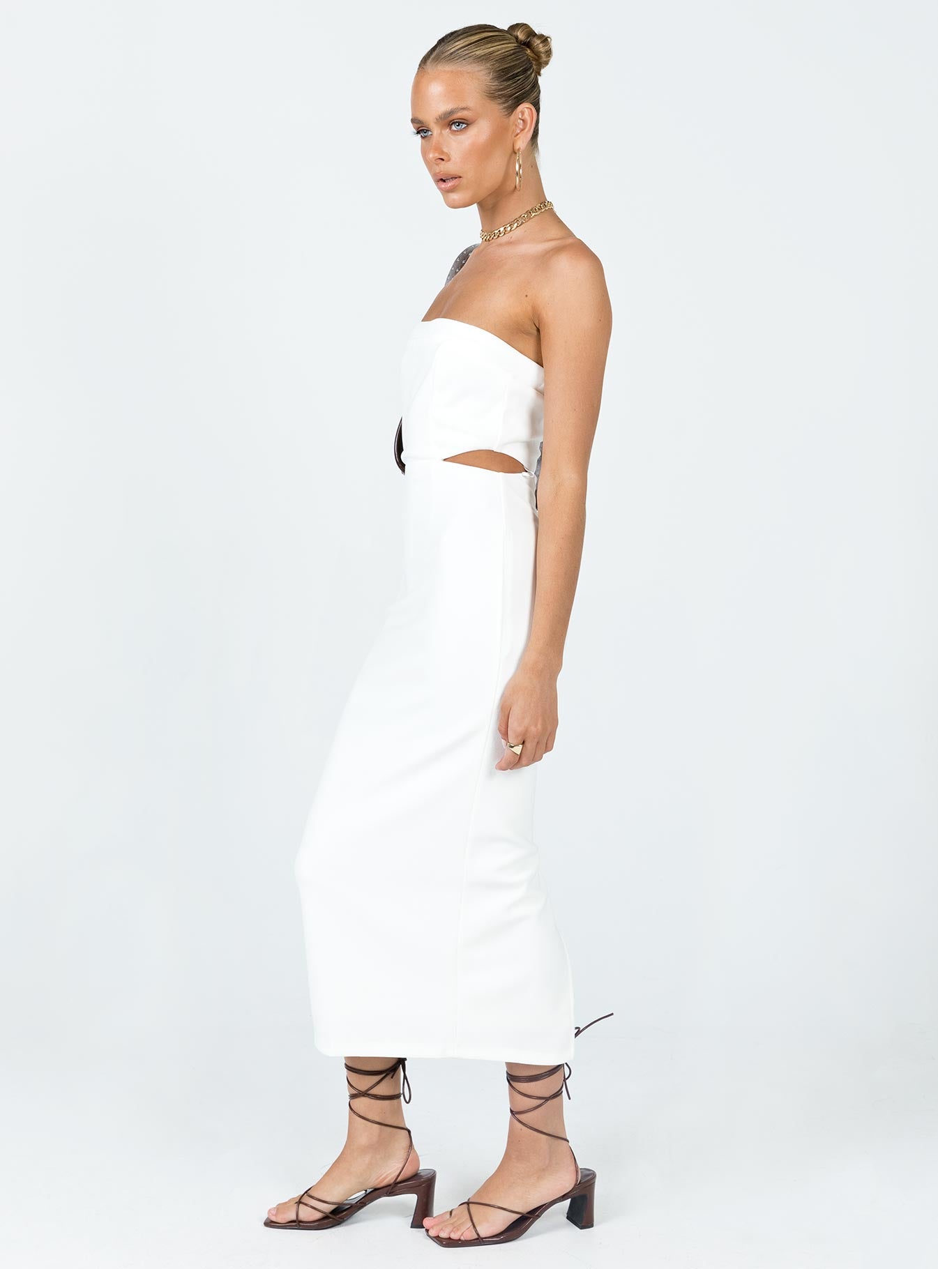 product Princess Polly Asymmetric Neckline  Maira Midi Dress White
