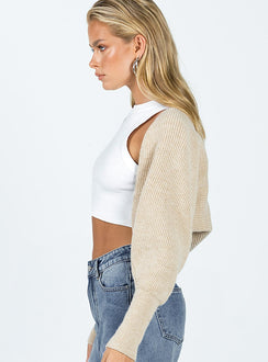 Marlena Knit Sweater Beige Princess Polly  Cropped 