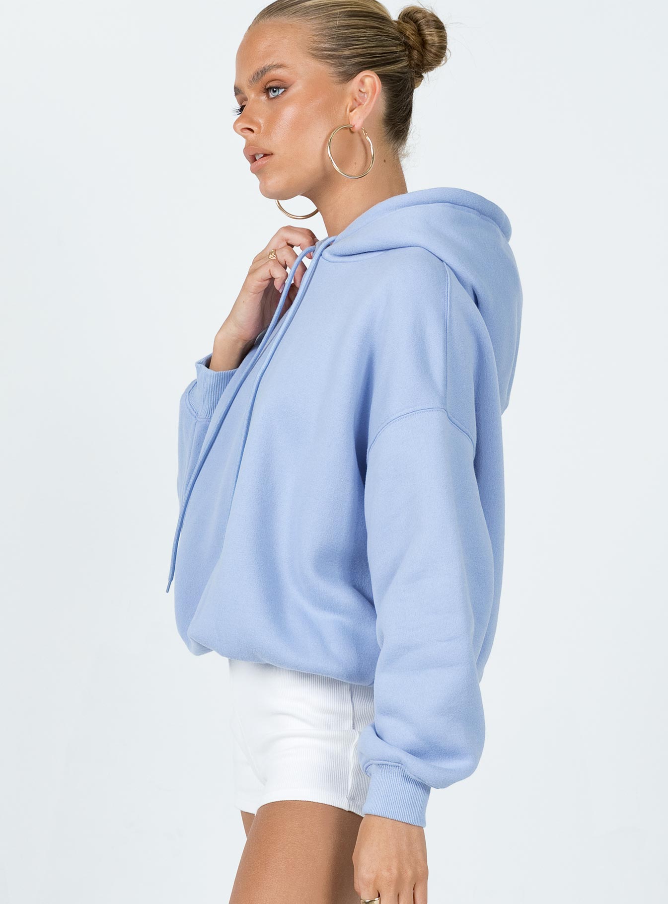 Oversized hoodie Drawstring hood  Drop shoulder 